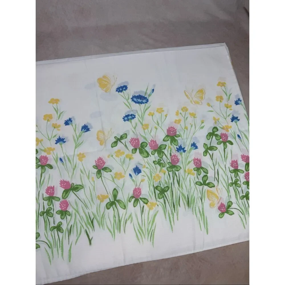 Vintage Floral Pillowcase Set Butterflies 20x30” Burlington